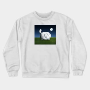 Fat Cat Looks at the Moon Crewneck Sweatshirt